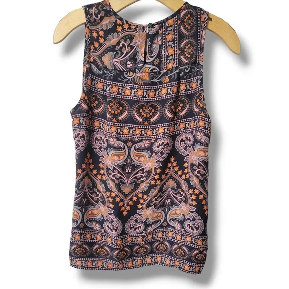 Violet + Claire Women's multicolor boho paisley print sleeveless blouse  - small - Picture 2 of 9